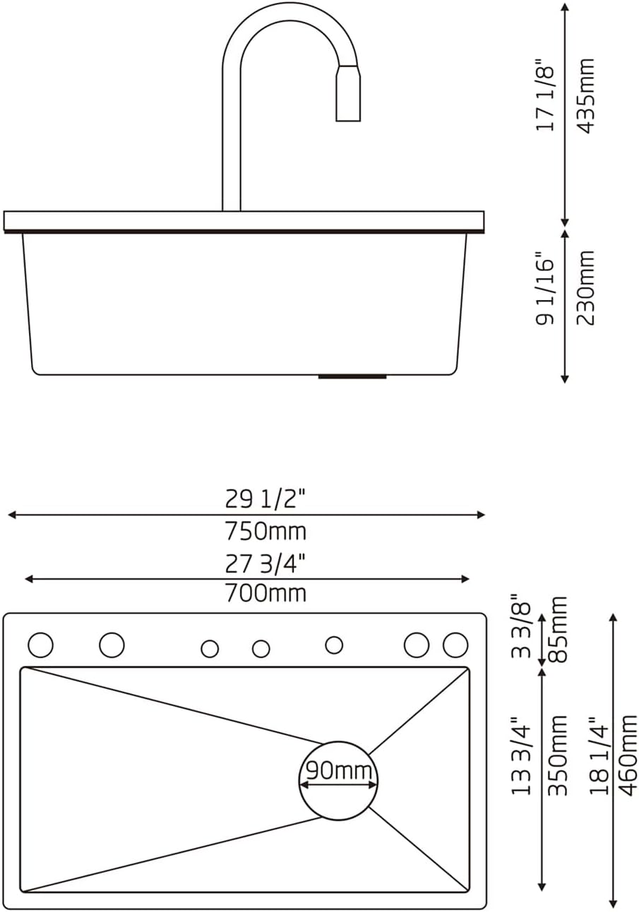 High Quality Digital Stainless Steel Kitchen Sink – Piano Button Digital Waterfall Sink