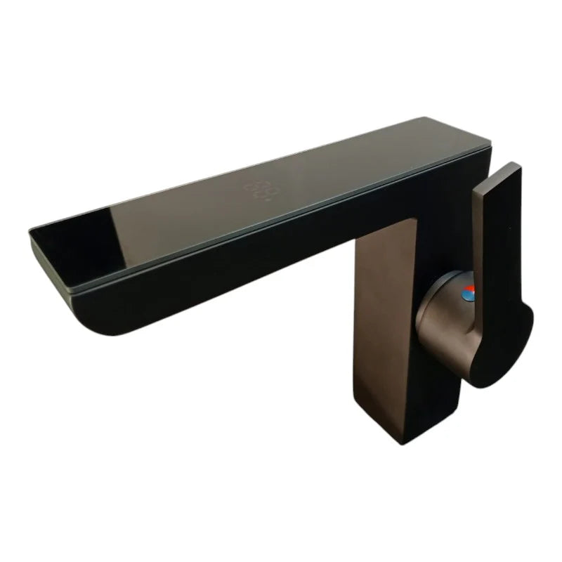 Matt Black LED Bathroom Basin Mixer Tap – Hot & Cold Stainless Steel Faucet