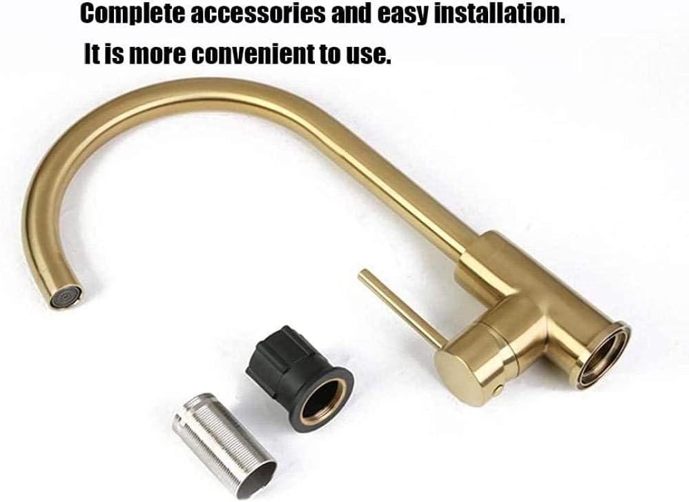 Golden Kitchen Sink Mixer Pullout