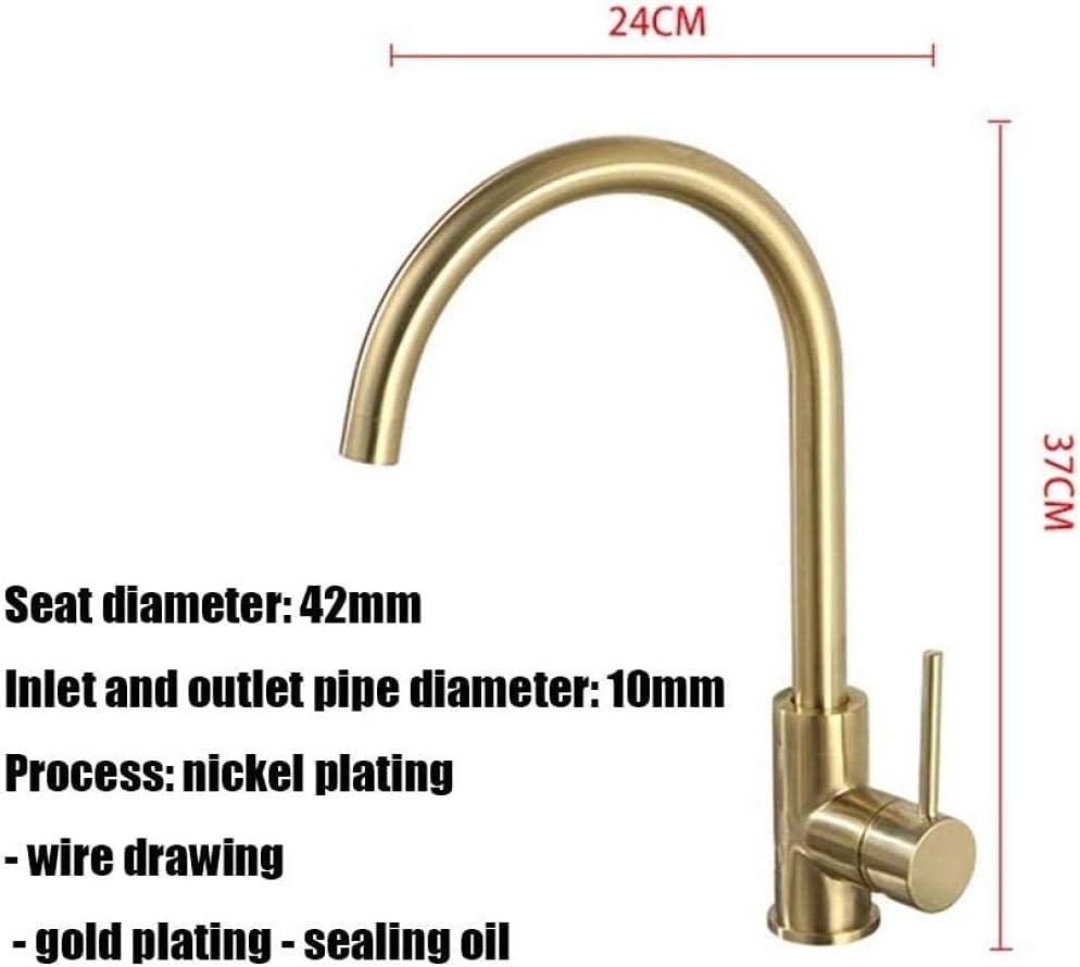 Golden Kitchen Sink Mixer Pullout
