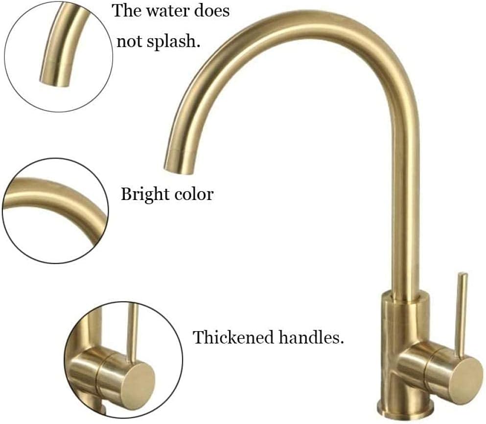 Golden Kitchen Sink Mixer Pullout