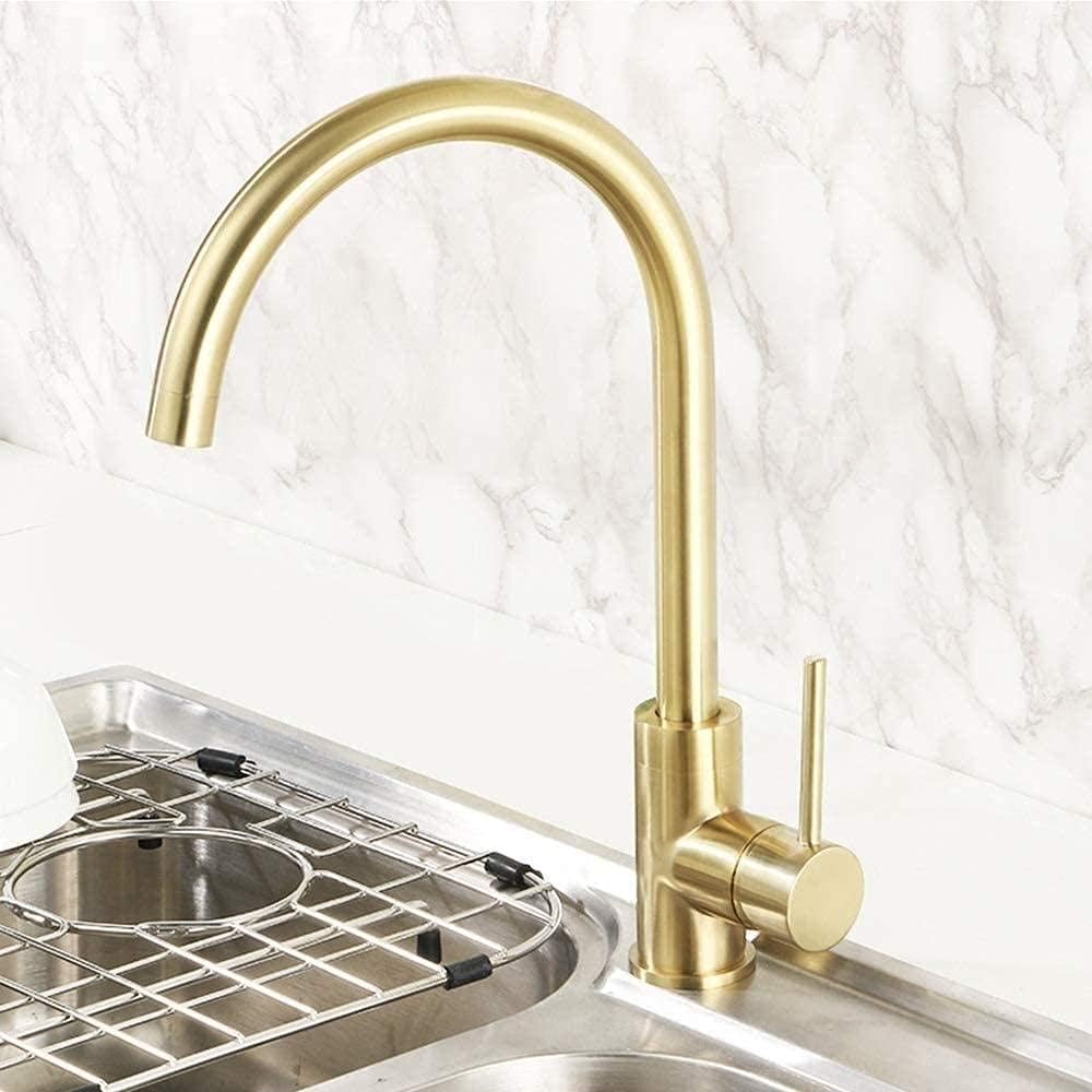 Golden Kitchen Sink Mixer Pullout