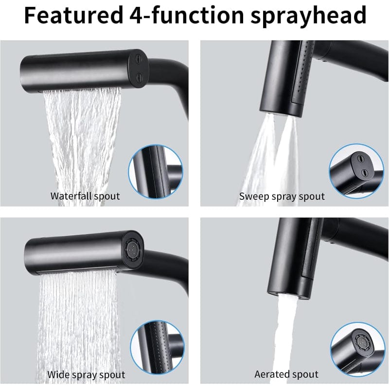 4-Way Folding Kitchen Osmosis Faucet – Black | Dual Mode Mixer Tap